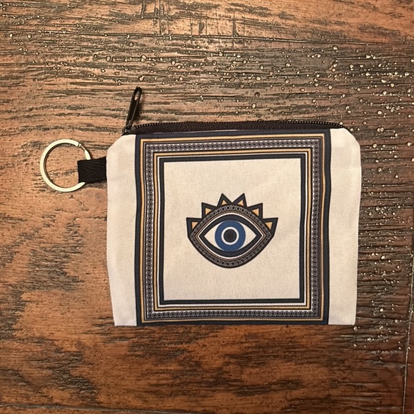NEW Evil Eye White and Navy Blue Miniature Bag / Coin Purse - Picture 3 of 4